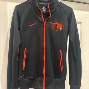 Nike Dri-FIT Black Jacket with Orange Zipper